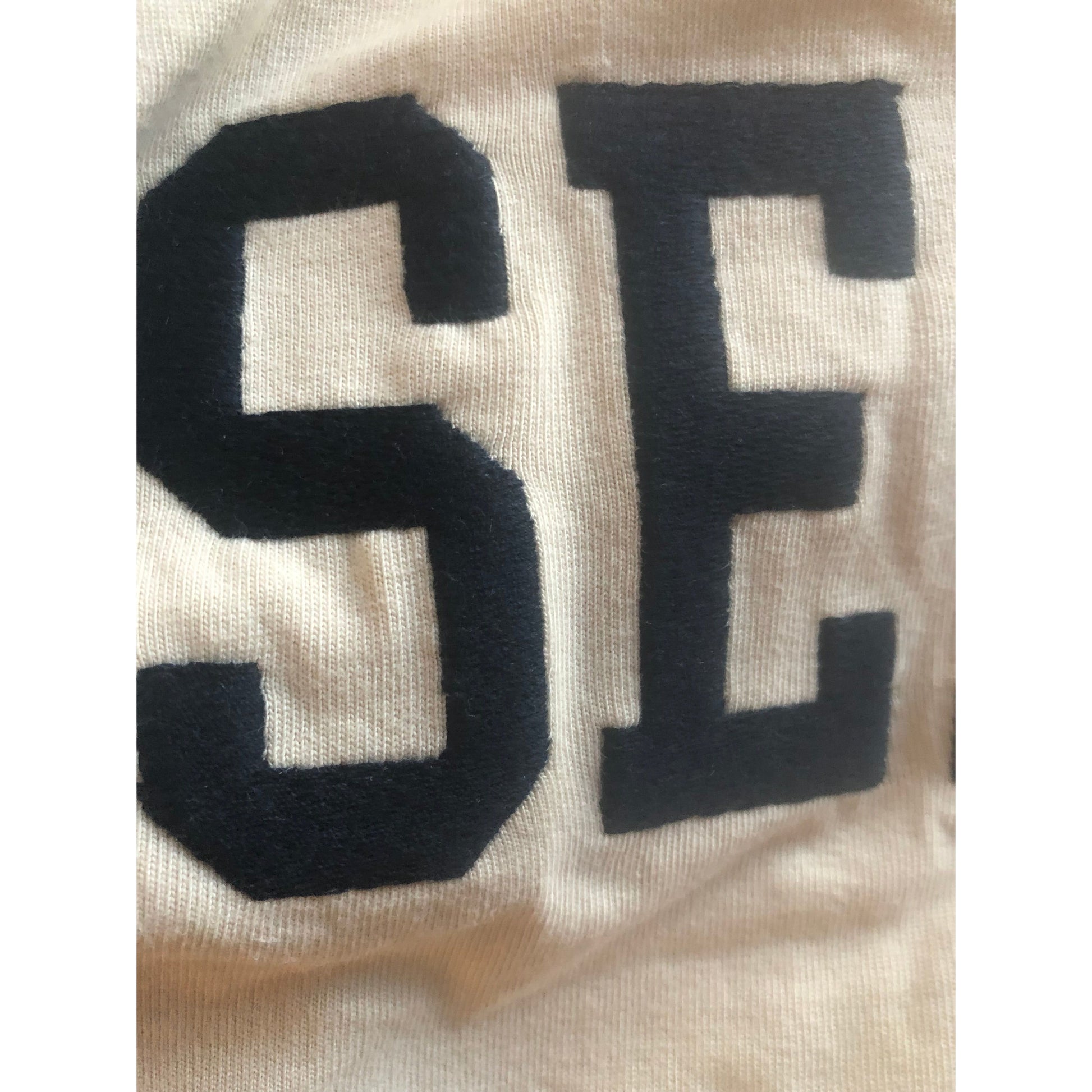 Cream Heavy Short-Sleeve T-Shirt embroidery detail