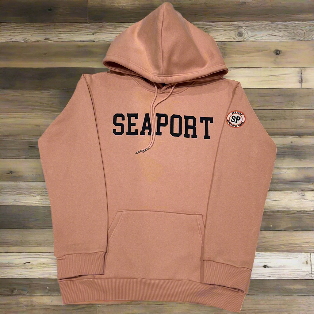 Pink-Coral Heavyweight Pullover Hoodie – Soft, Warm, and Unisex Comfort