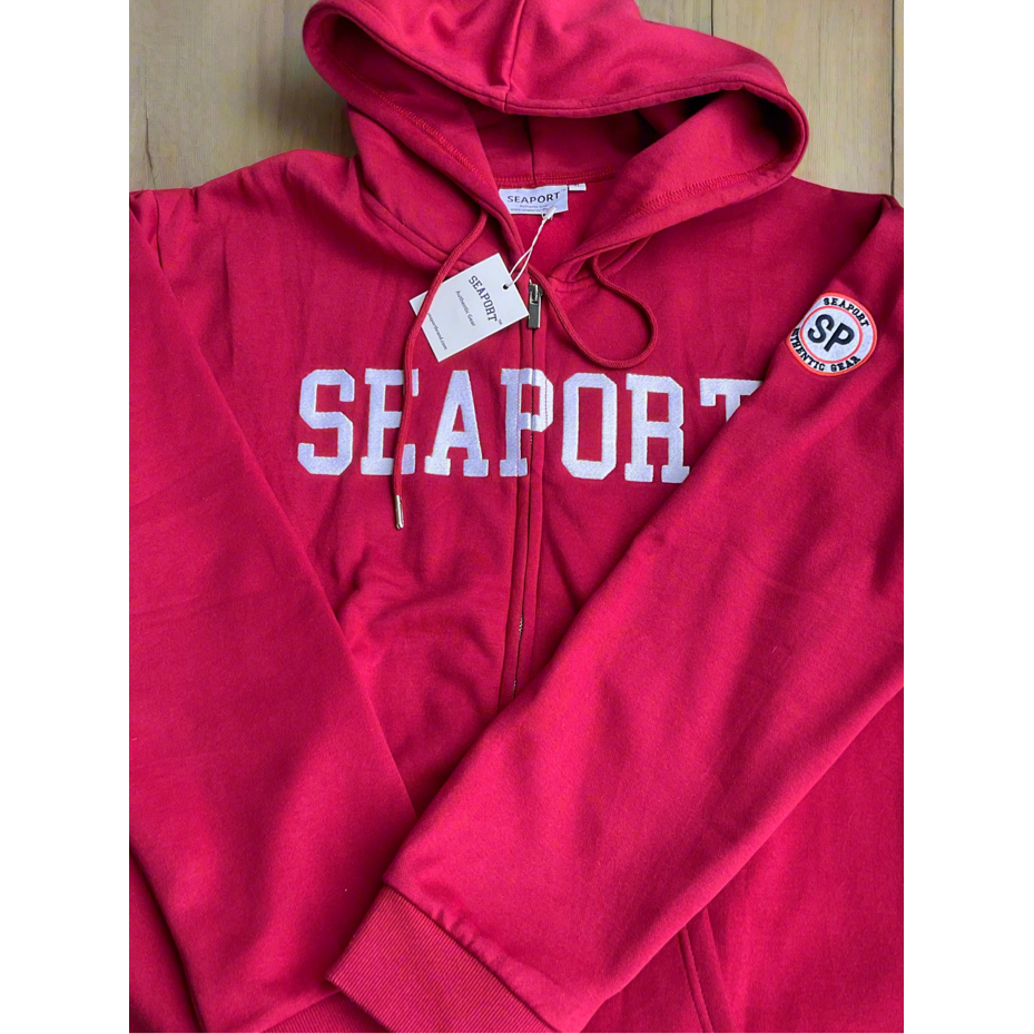 Red Lightweight Full-Zip Hoodie