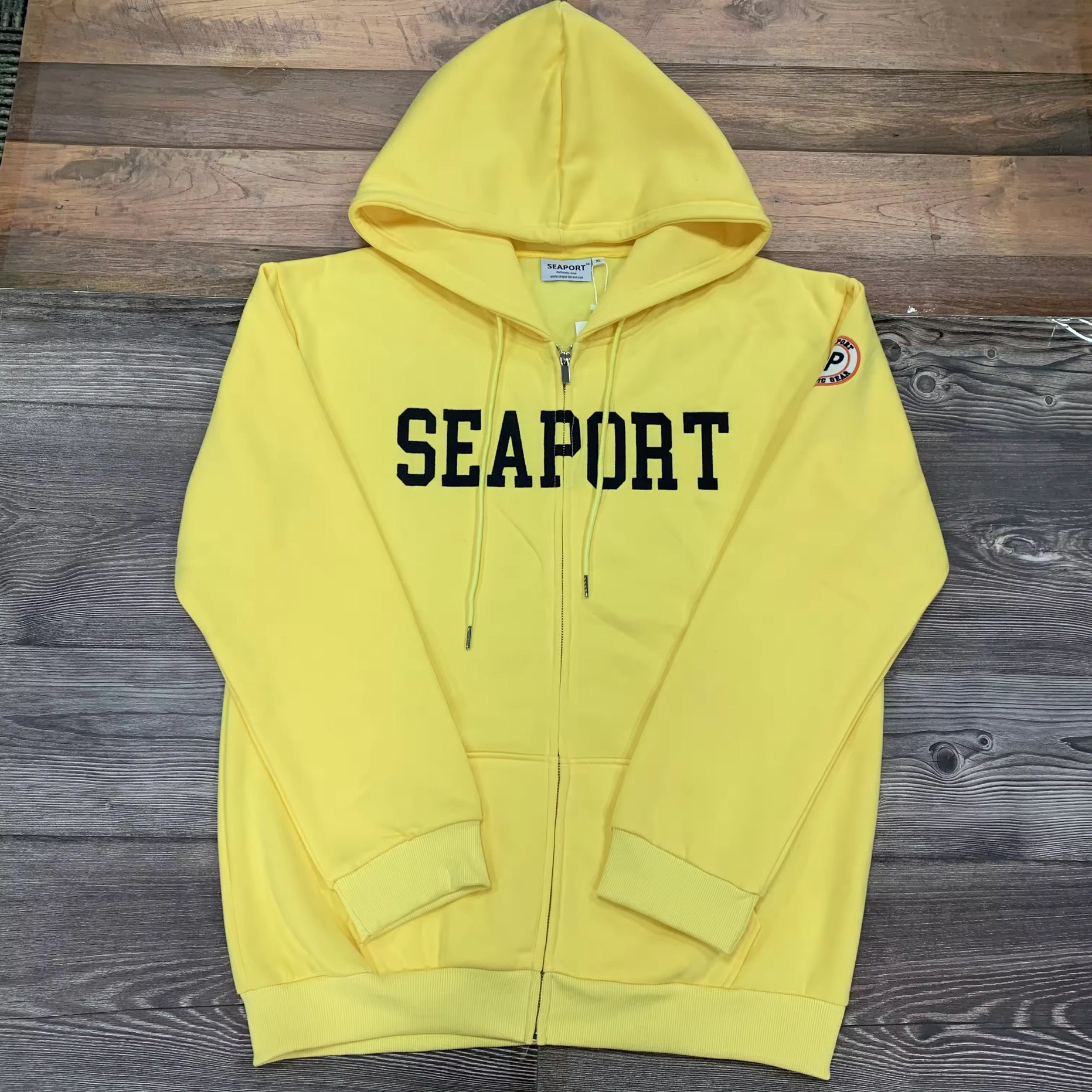 Yellow lightweight zip hoodie