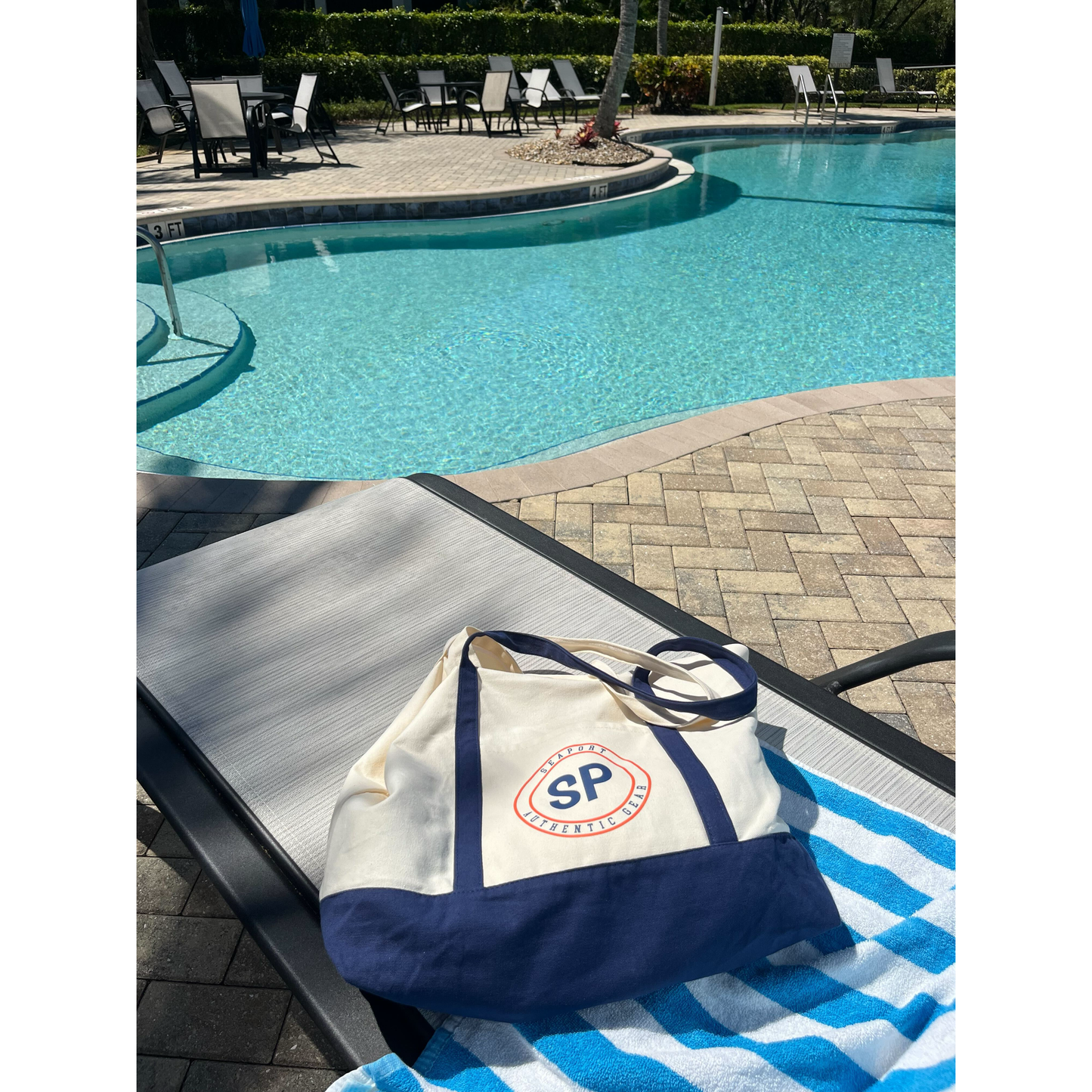 Navy Blue Canvas Tote