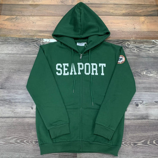 Forest green lightweight zip hoodie