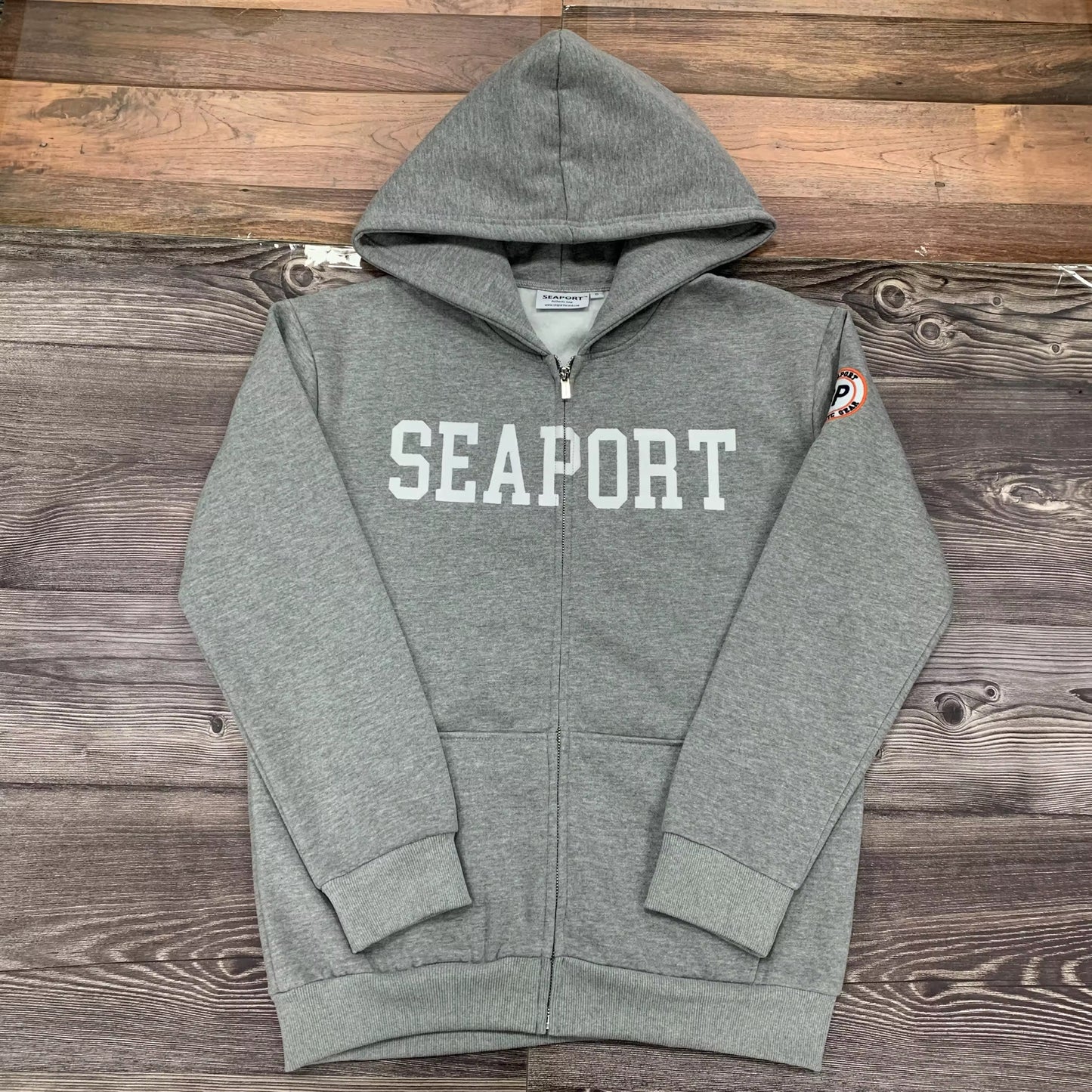 Dark gray lightweight zip hoodie