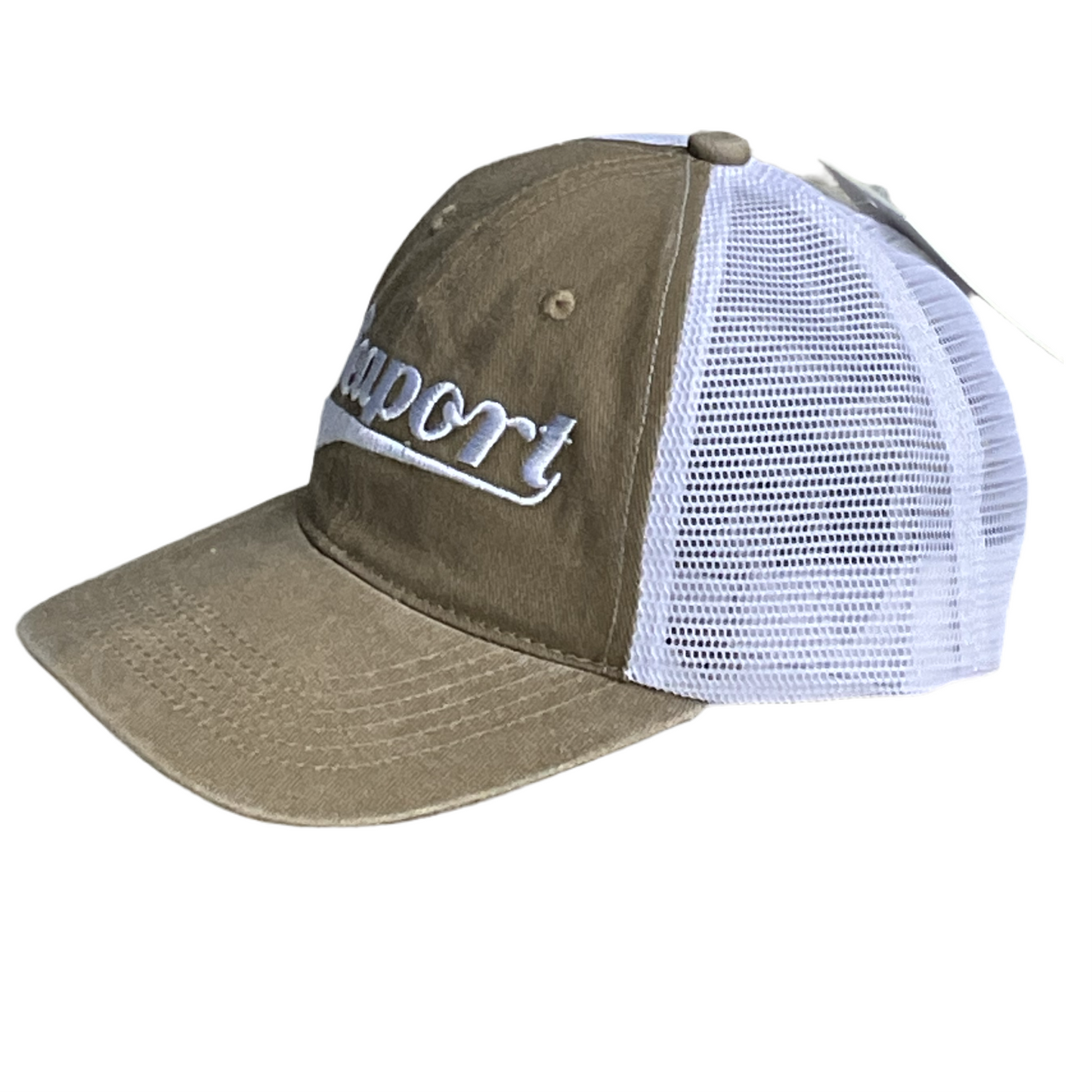 Dark Tan Vintage Cotton Mesh Hat with Team Logo