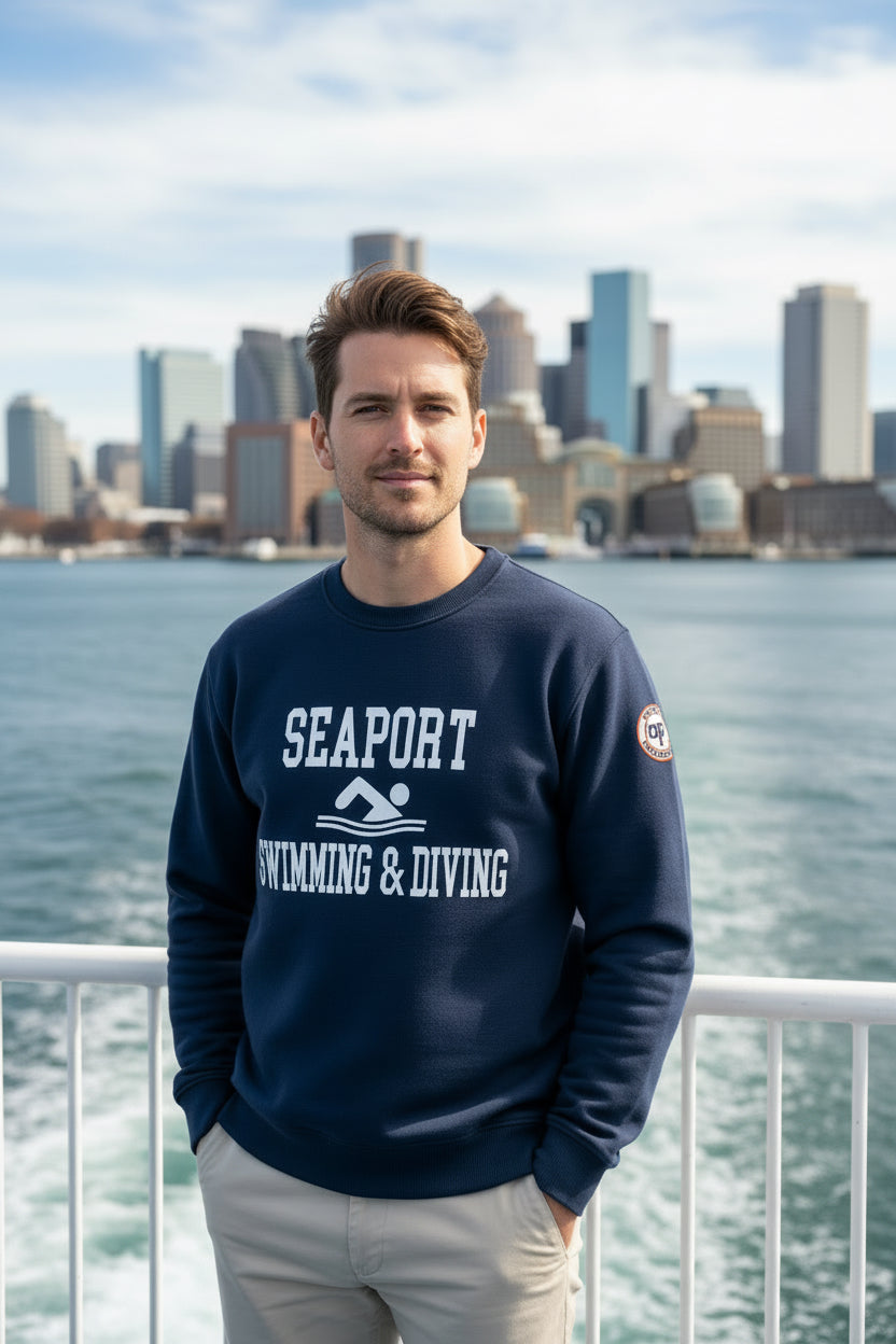 Man on harbor ferry