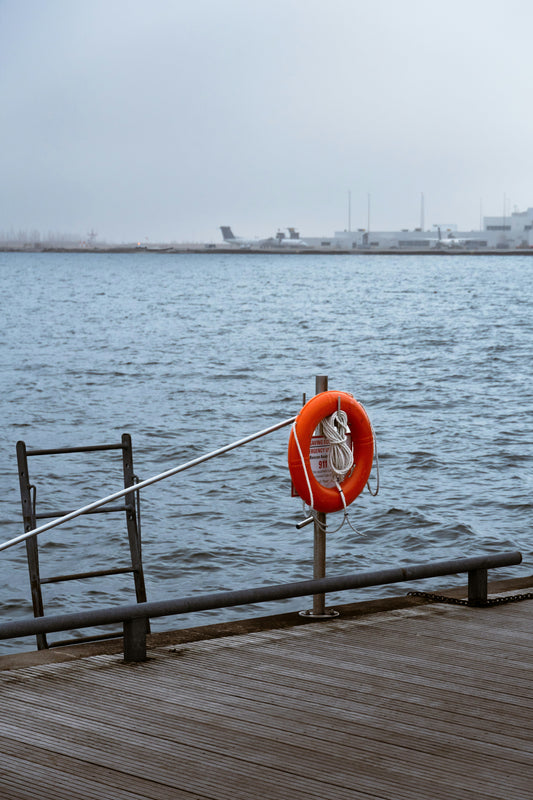 Choppy harbor seen from pier