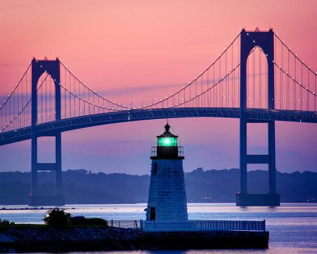 Lighthouse on Newport Harbor