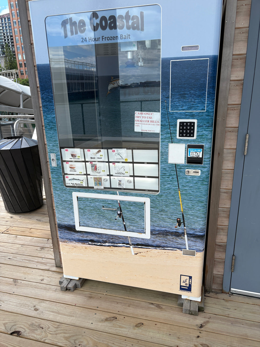 Bait vending machine in Seaport
