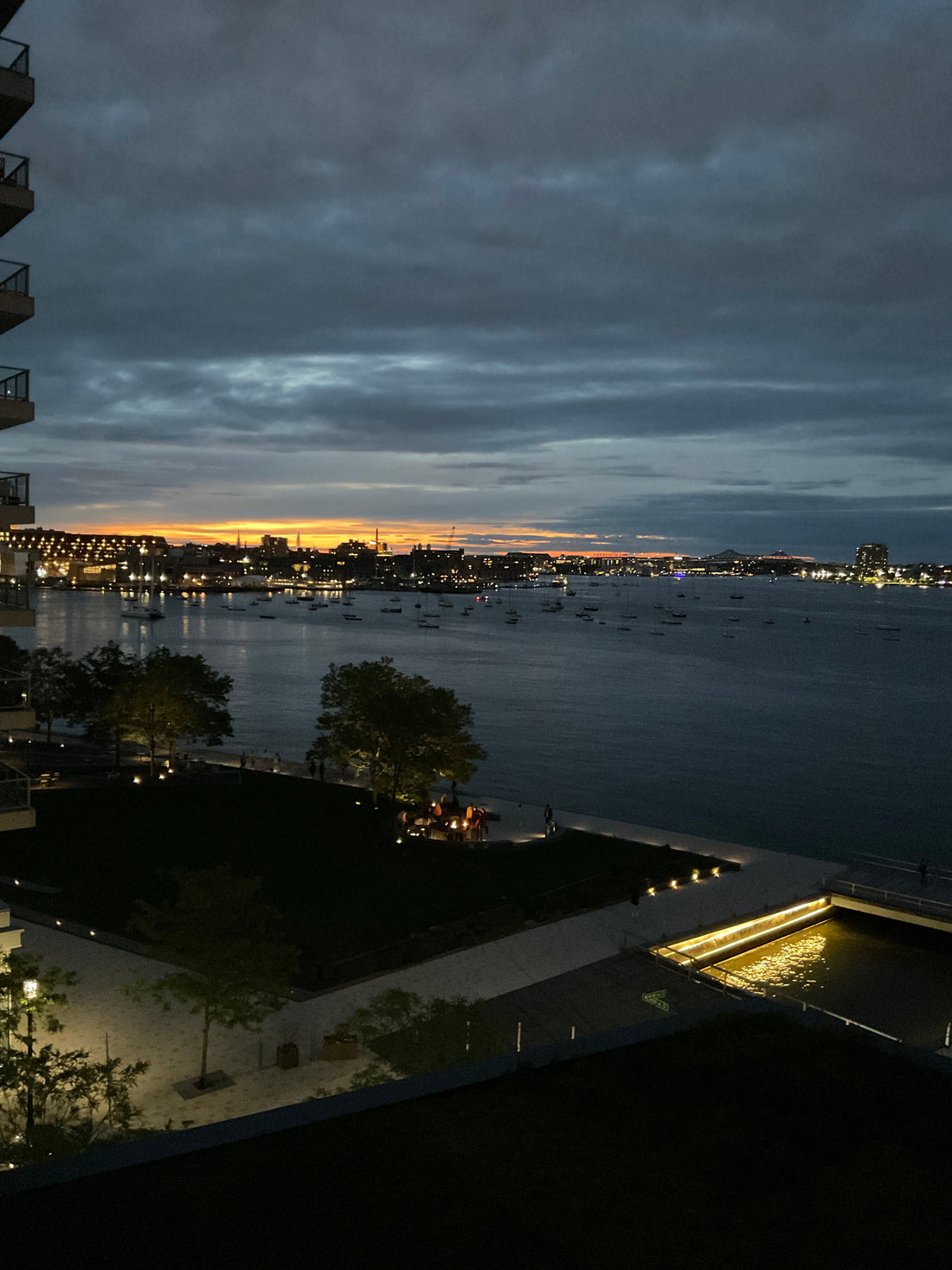 Inner Boston Harbor at night