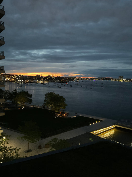 Inner Boston Harbor at night
