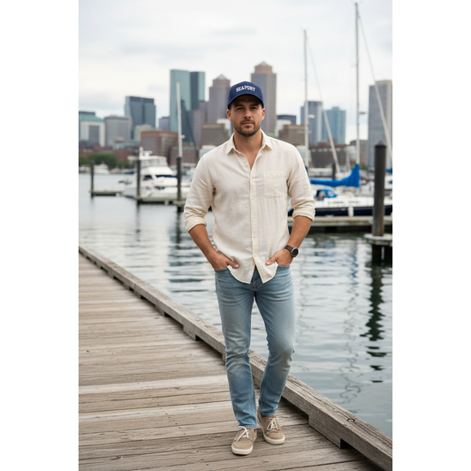 Navy Cotton Chino Baseball Cap