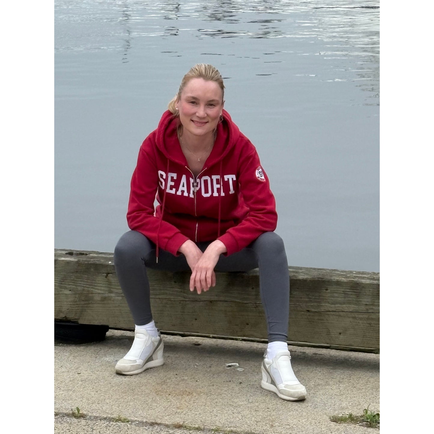 Red Lightweight Full-Zip Hoodie