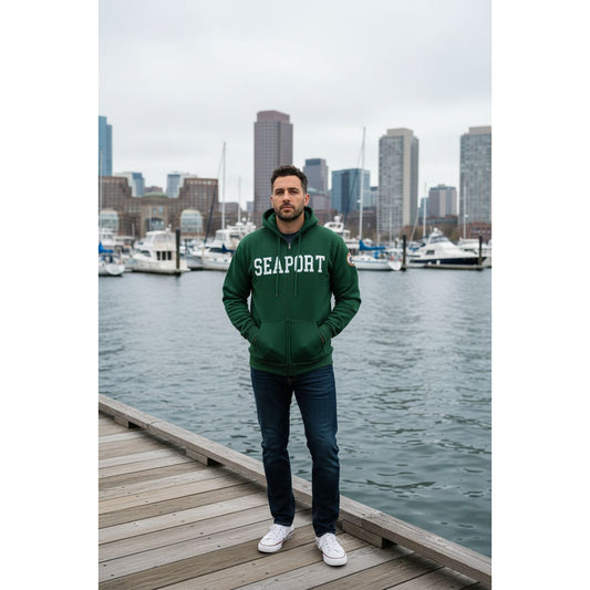 Forest green lightweight zip hoodie