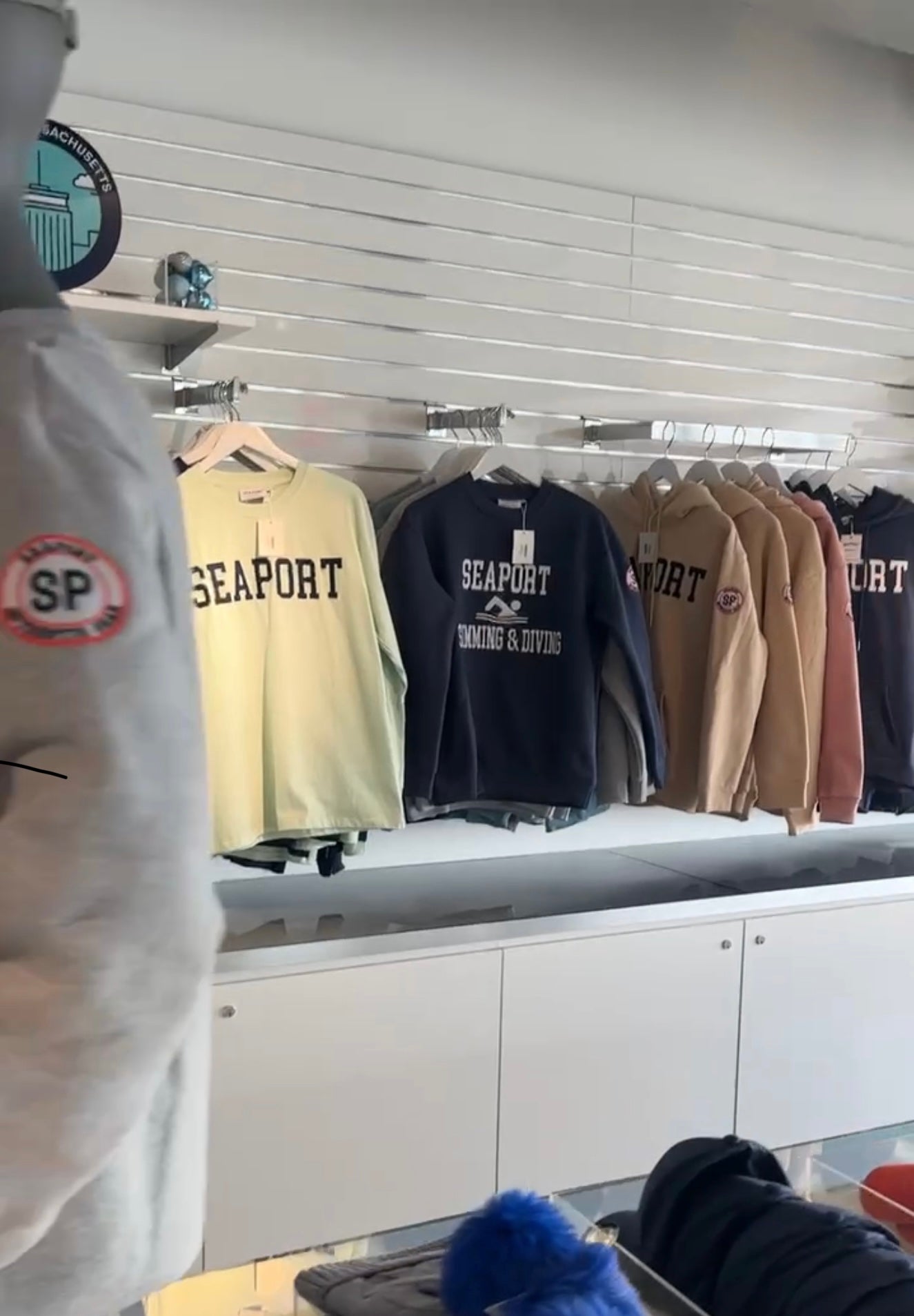 Seaport apparel on display in a retail store